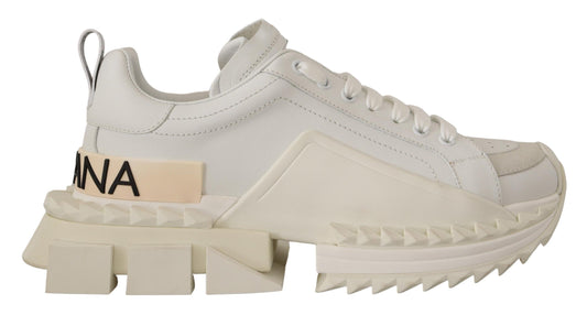 Dolce & Gabbana Sleek Super King White Leather Sneakers