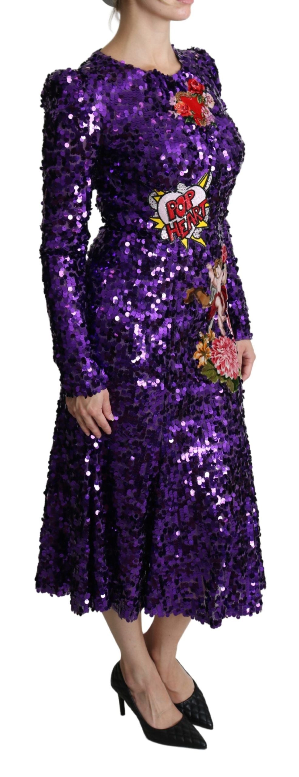 Dolce & Gabbana Glittering Purple Sequined Maxi Dress