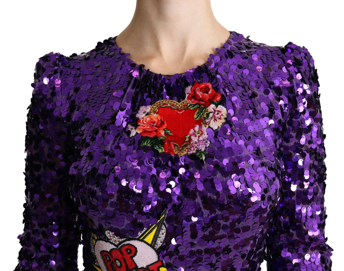 Dolce & Gabbana Glittering Purple Sequined Maxi Dress