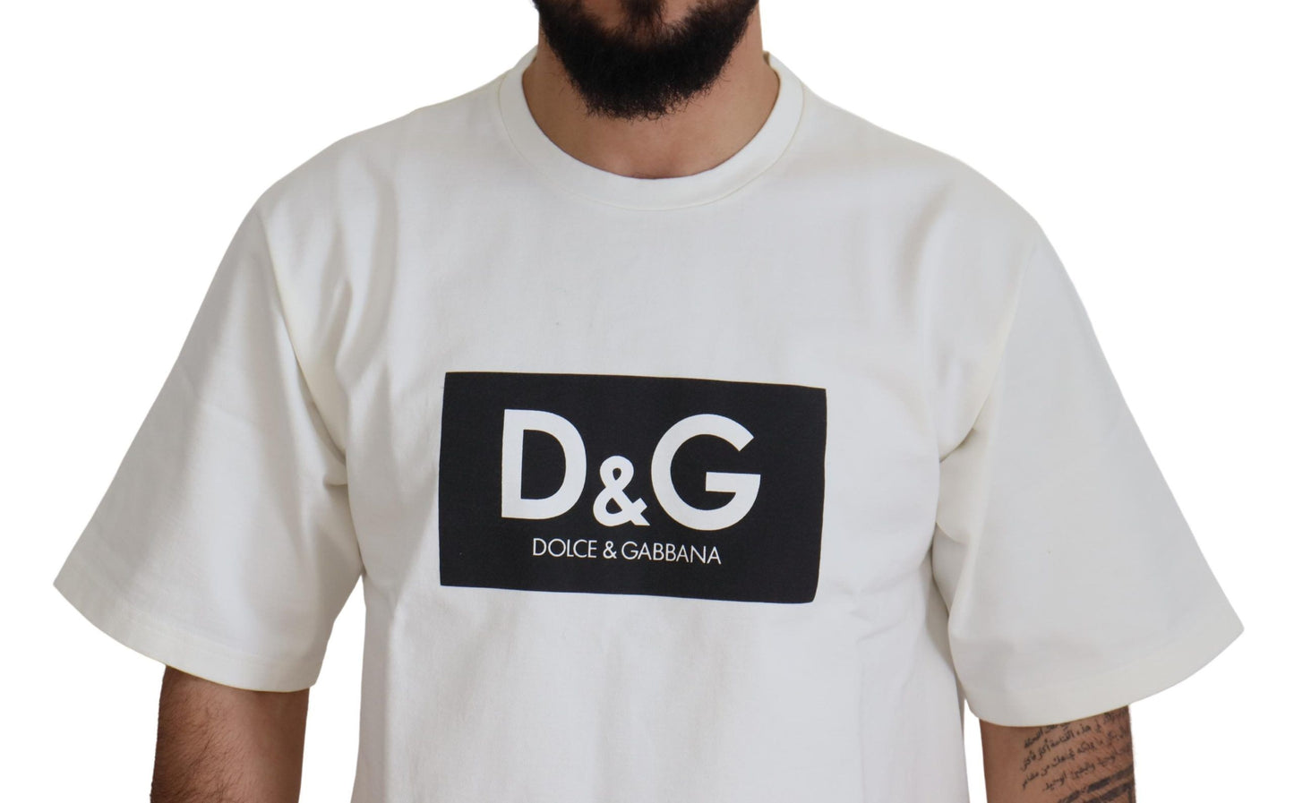 Dolce & Gabbana Chic White Logo Print Tee