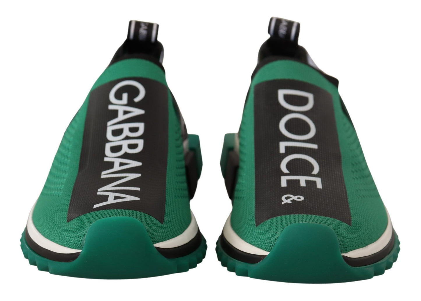 Dolce & Gabbana Sleek Black and Green High-Craft Sneakers