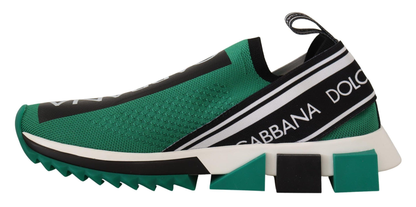 Dolce & Gabbana Sleek Black and Green High-Craft Sneakers