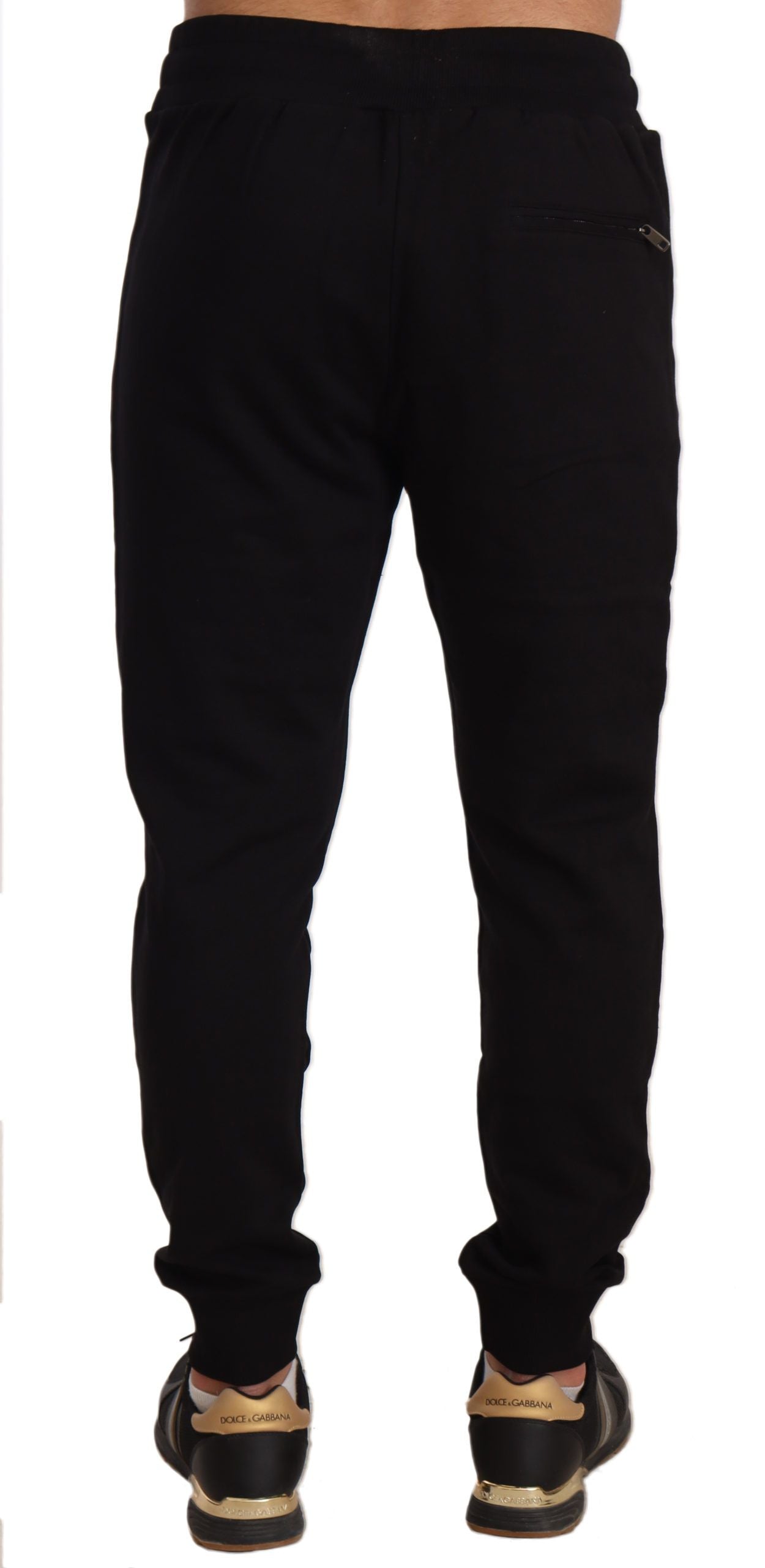 Dolce & Gabbana Elegant Black Sweatpants with Heart Patch