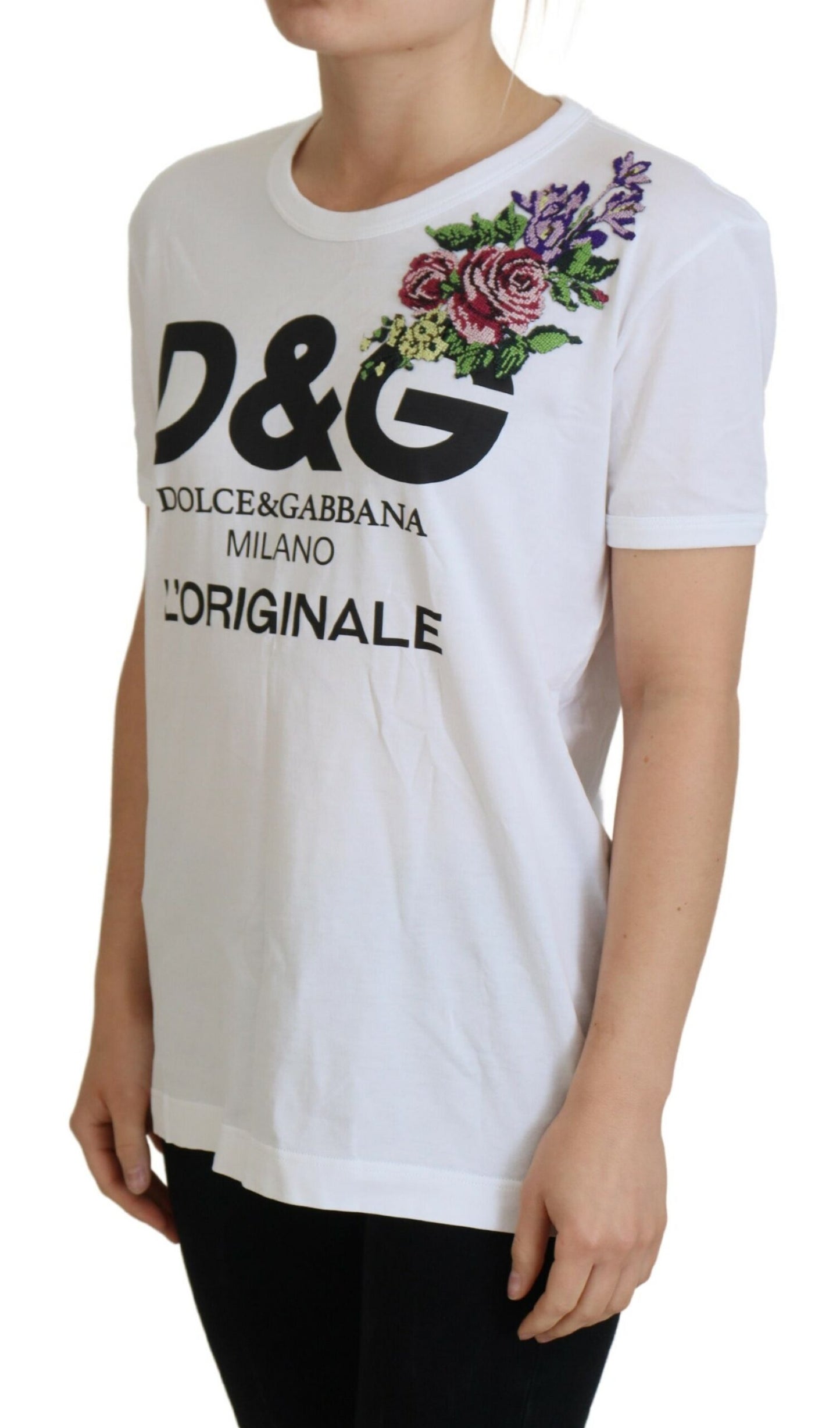 Dolce & Gabbana Chic White Cotton Casual Top - Iconic Logo Detail