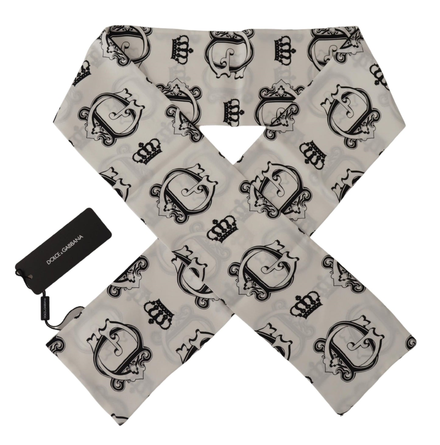 Dolce & Gabbana Elegant Silk Men's Scarf with Crown Print