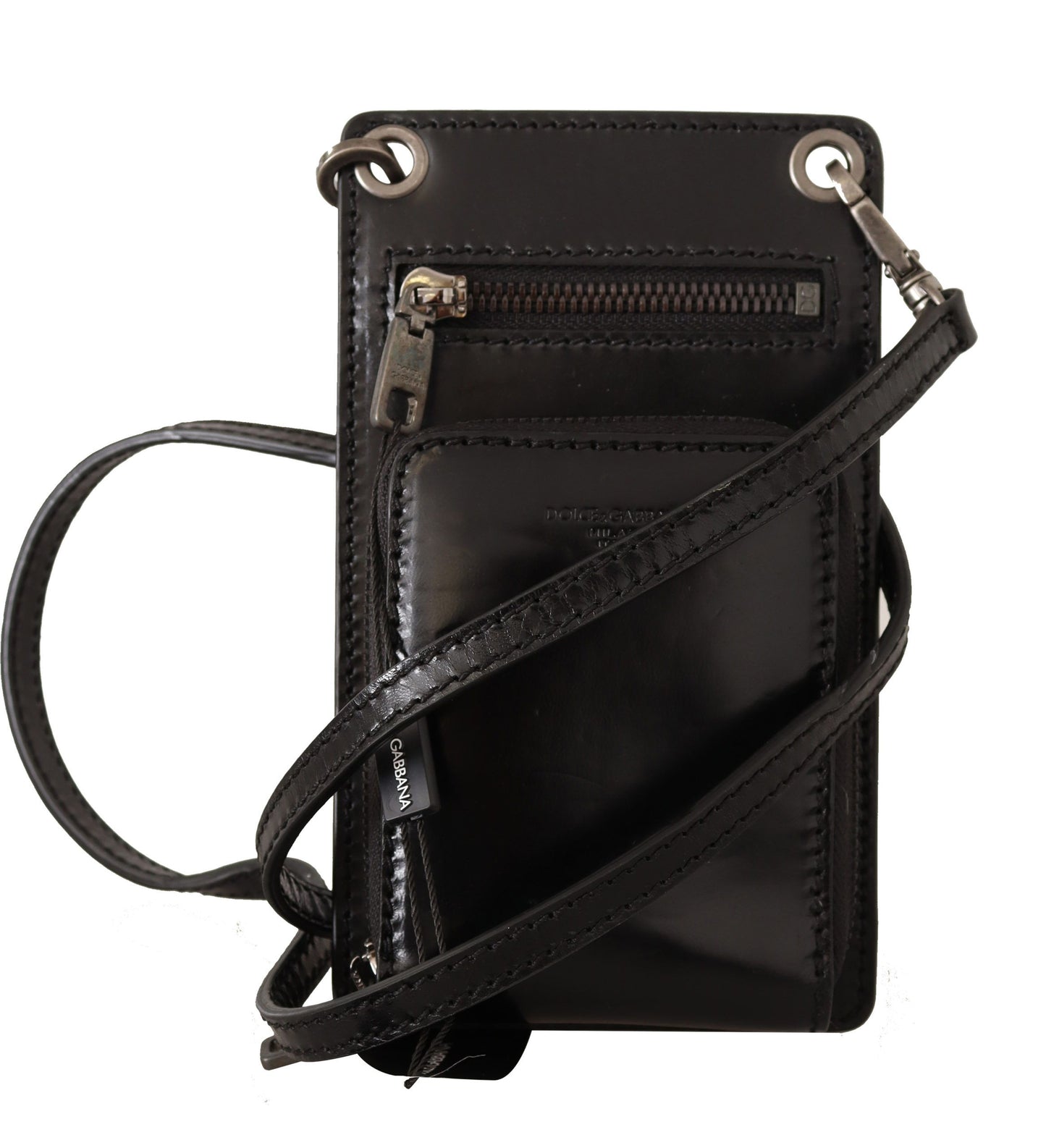 Dolce & Gabbana Elegant Leather Phone Wallet with Strap