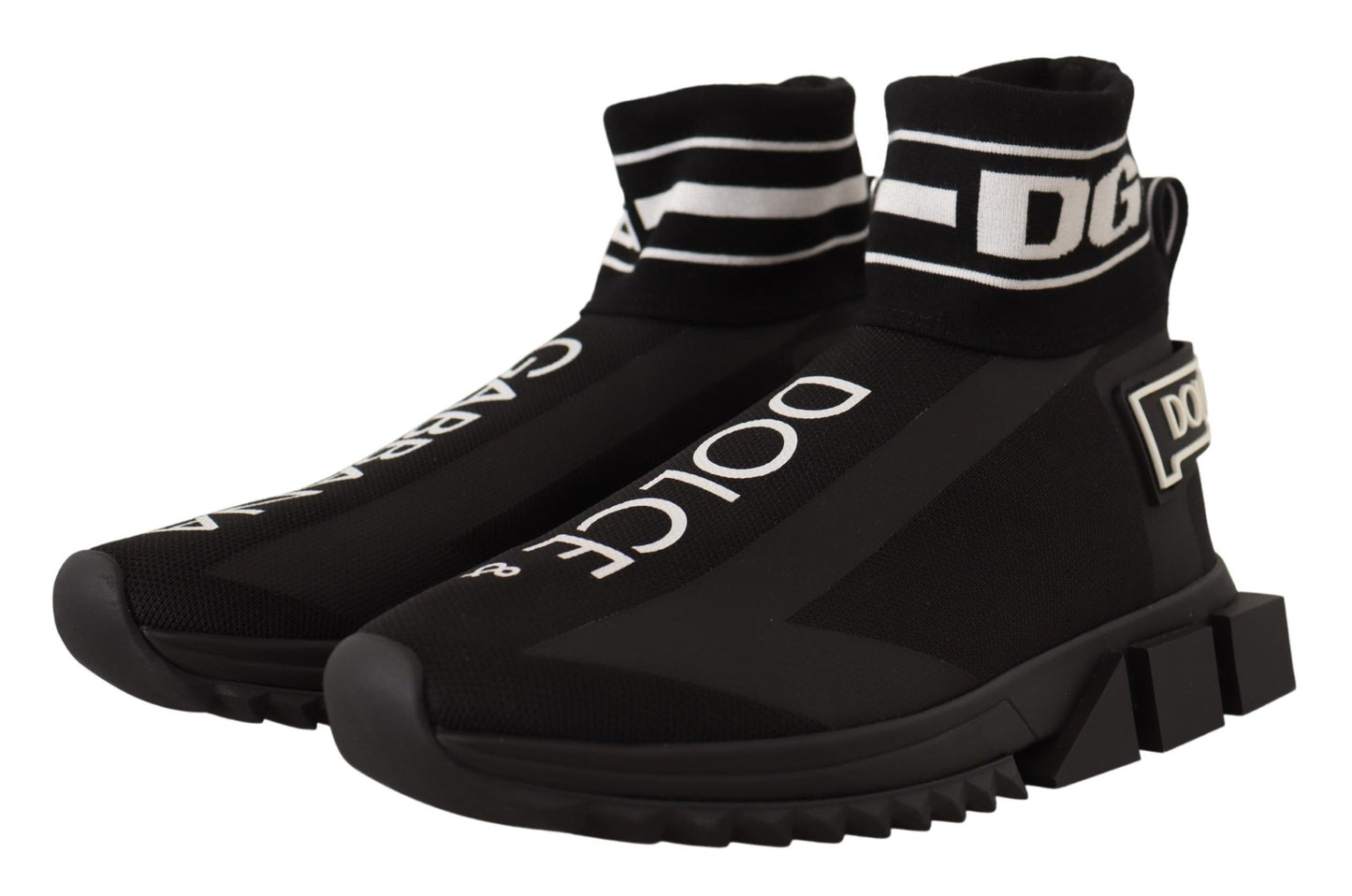 Dolce & Gabbana Elegant Black Silk-Blend Sneakers