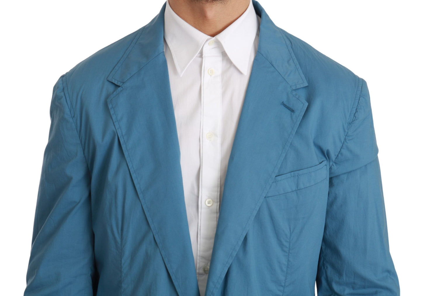 Dolce & Gabbana Elegant Blue Cotton Formal Blazer