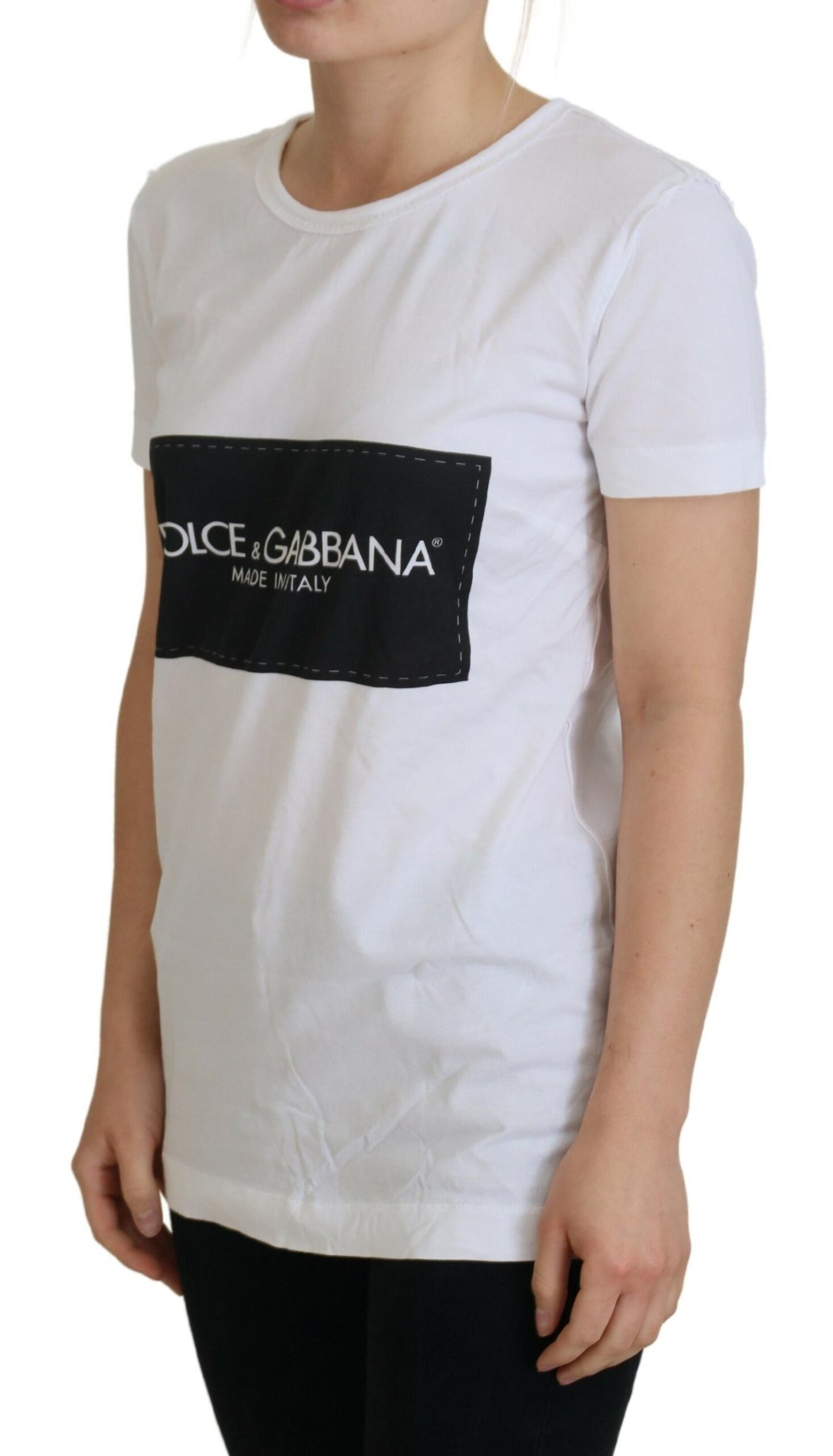 Dolce & Gabbana Chic Monochrome Crew Neck Tee