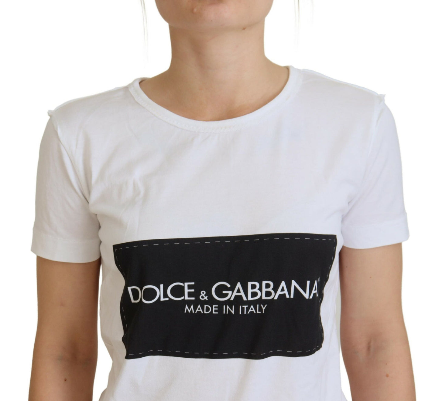 Dolce & Gabbana Chic Monochrome Crew Neck Tee