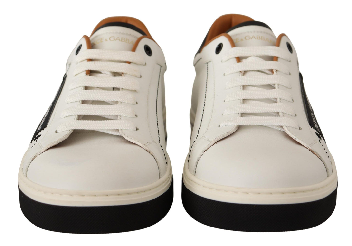 Dolce & Gabbana Elegant White Leather Men's Sneakers