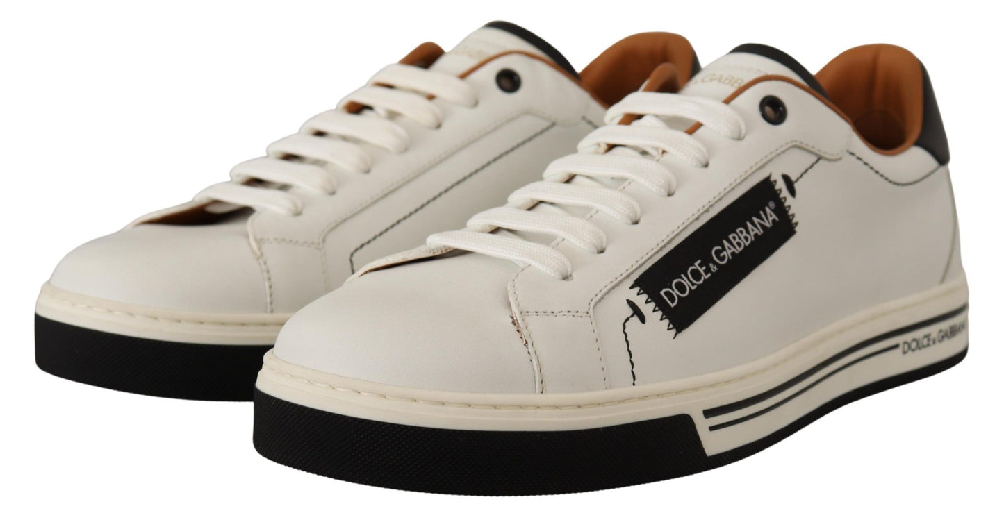 Dolce & Gabbana Elegant White Leather Men's Sneakers