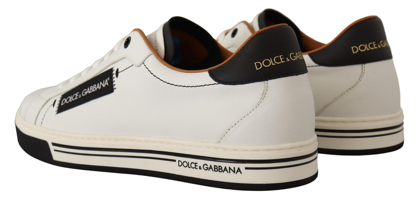 Dolce & Gabbana Elegant White Leather Men's Sneakers