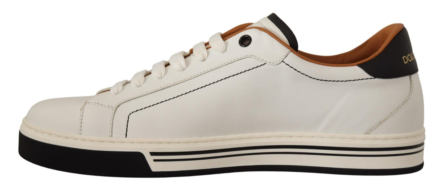 Dolce & Gabbana Elegant White Leather Men's Sneakers