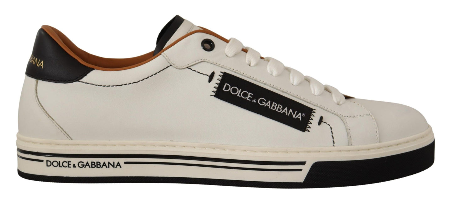 Dolce & Gabbana Elegant White Leather Men's Sneakers