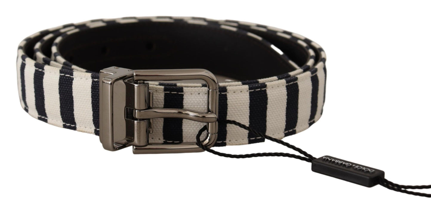 Dolce & Gabbana Elegant Canvas Leather Trim Belt