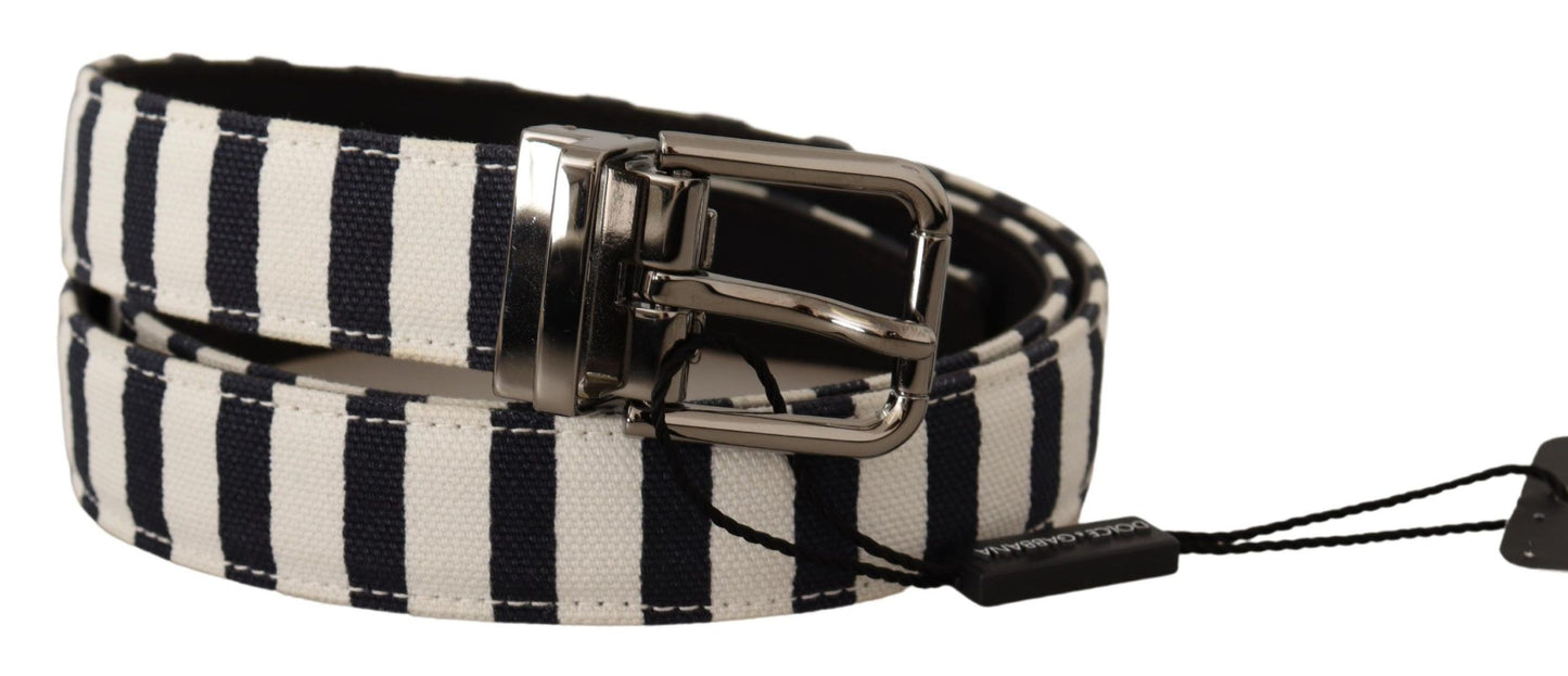 Dolce & Gabbana Elegant Canvas Leather Trim Belt