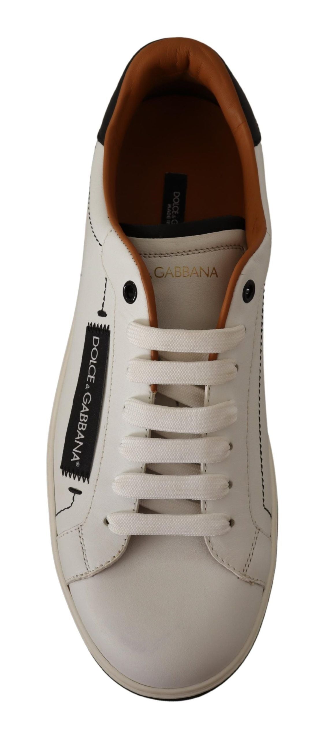 Dolce & Gabbana Elegant White Leather Men's Sneakers