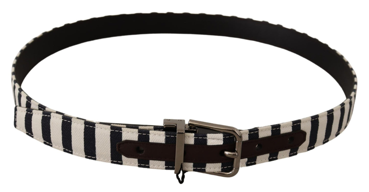 Dolce & Gabbana Elegant Canvas Leather Trim Belt