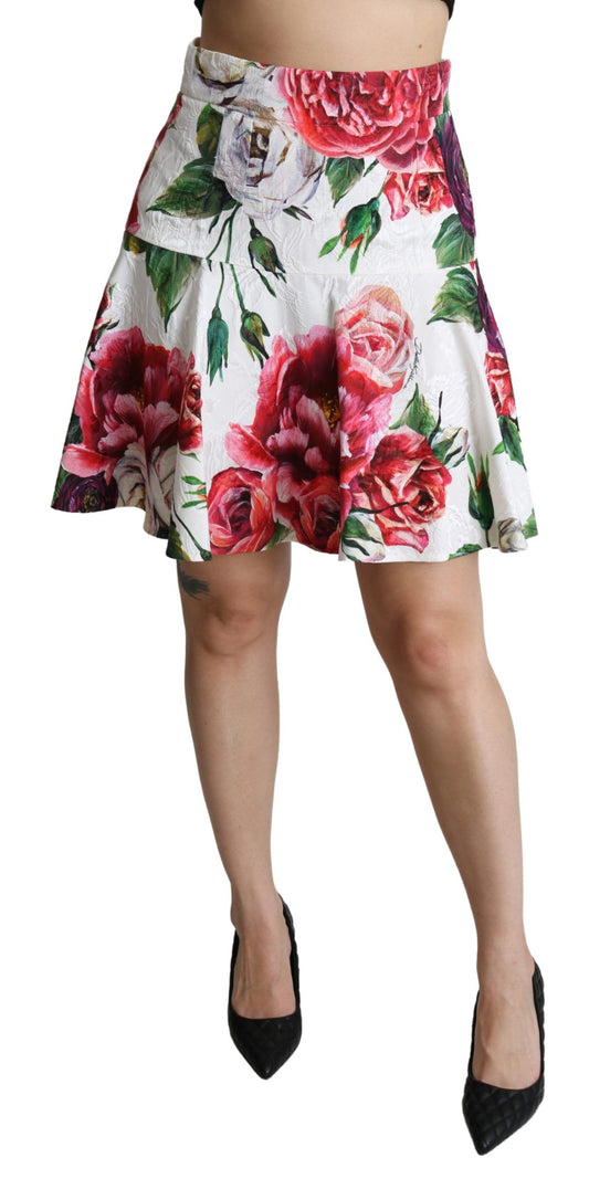 Dolce & Gabbana Floral Brocade A-Line Mini Skirt