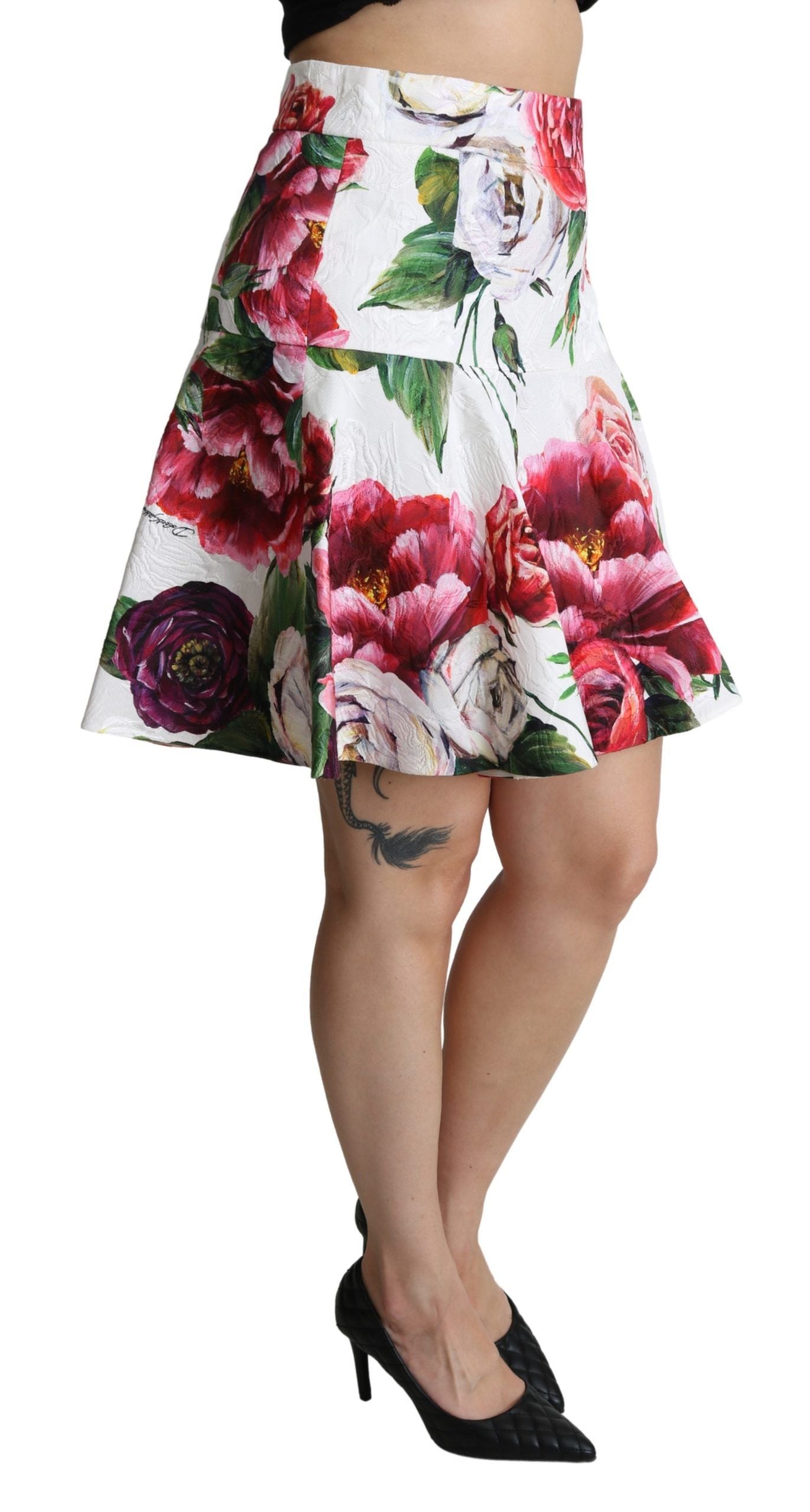 Dolce & Gabbana Floral Brocade A-Line Mini Skirt