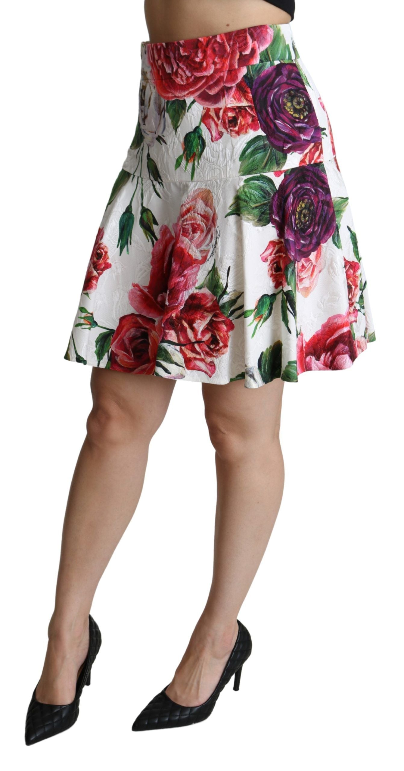 Dolce & Gabbana Floral Brocade A-Line Mini Skirt