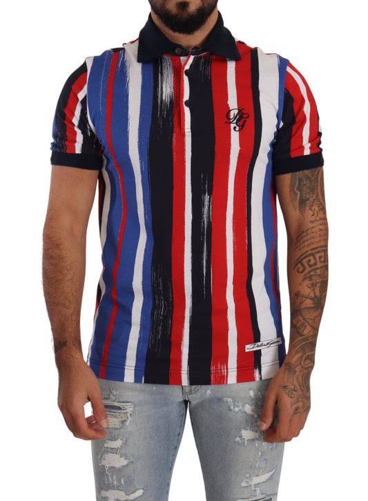 Dolce & Gabbana Elegant Multicolor Striped Polo T-Shirt