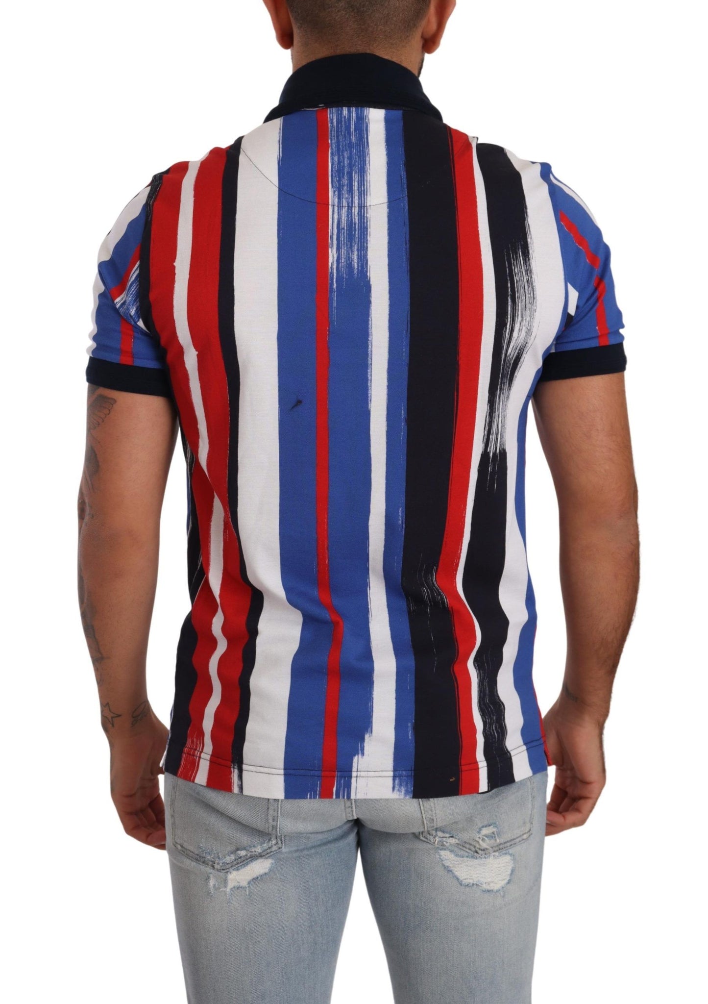 Dolce & Gabbana Elegant Multicolor Striped Polo T-Shirt