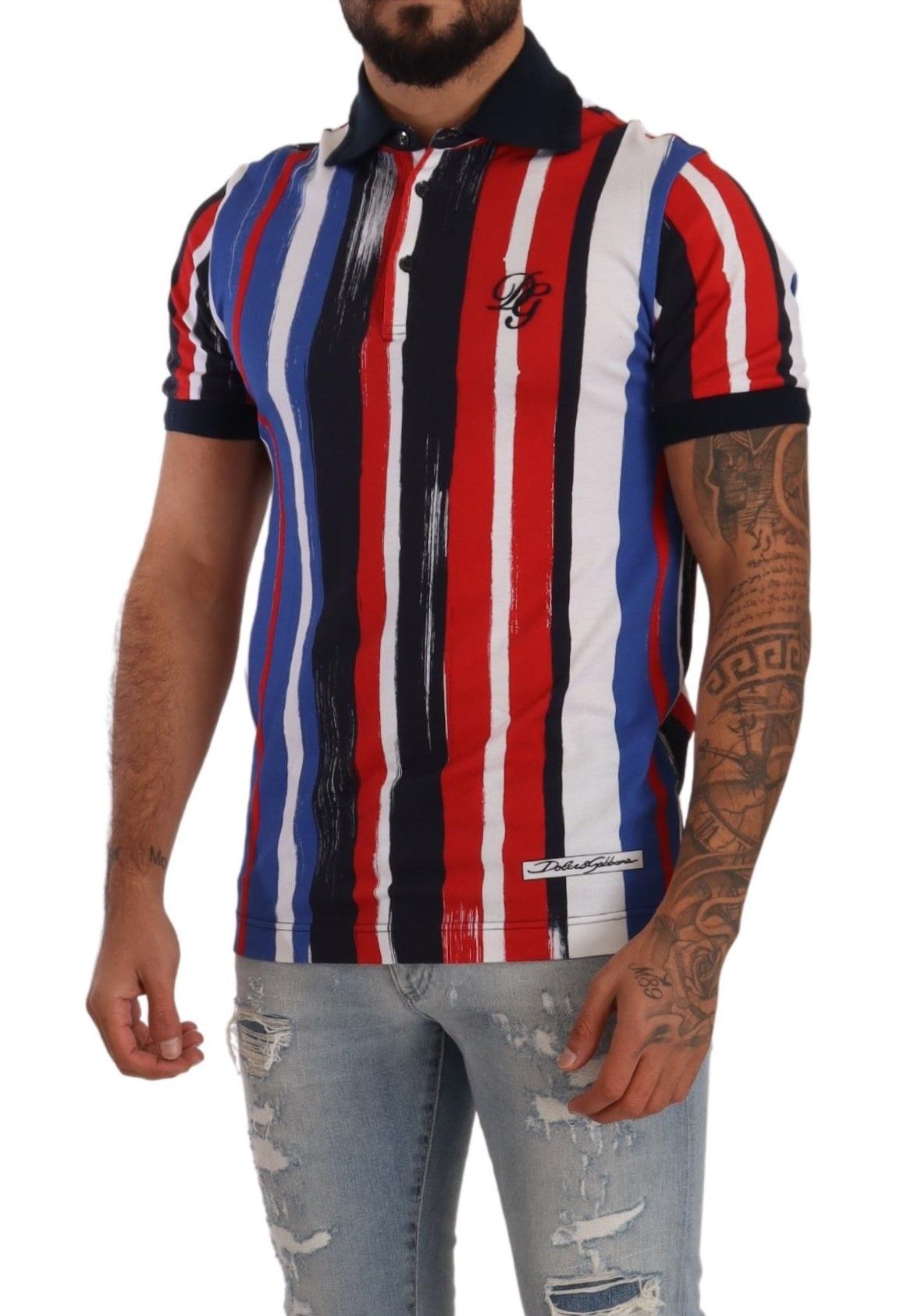 Dolce & Gabbana Elegant Multicolor Striped Polo T-Shirt