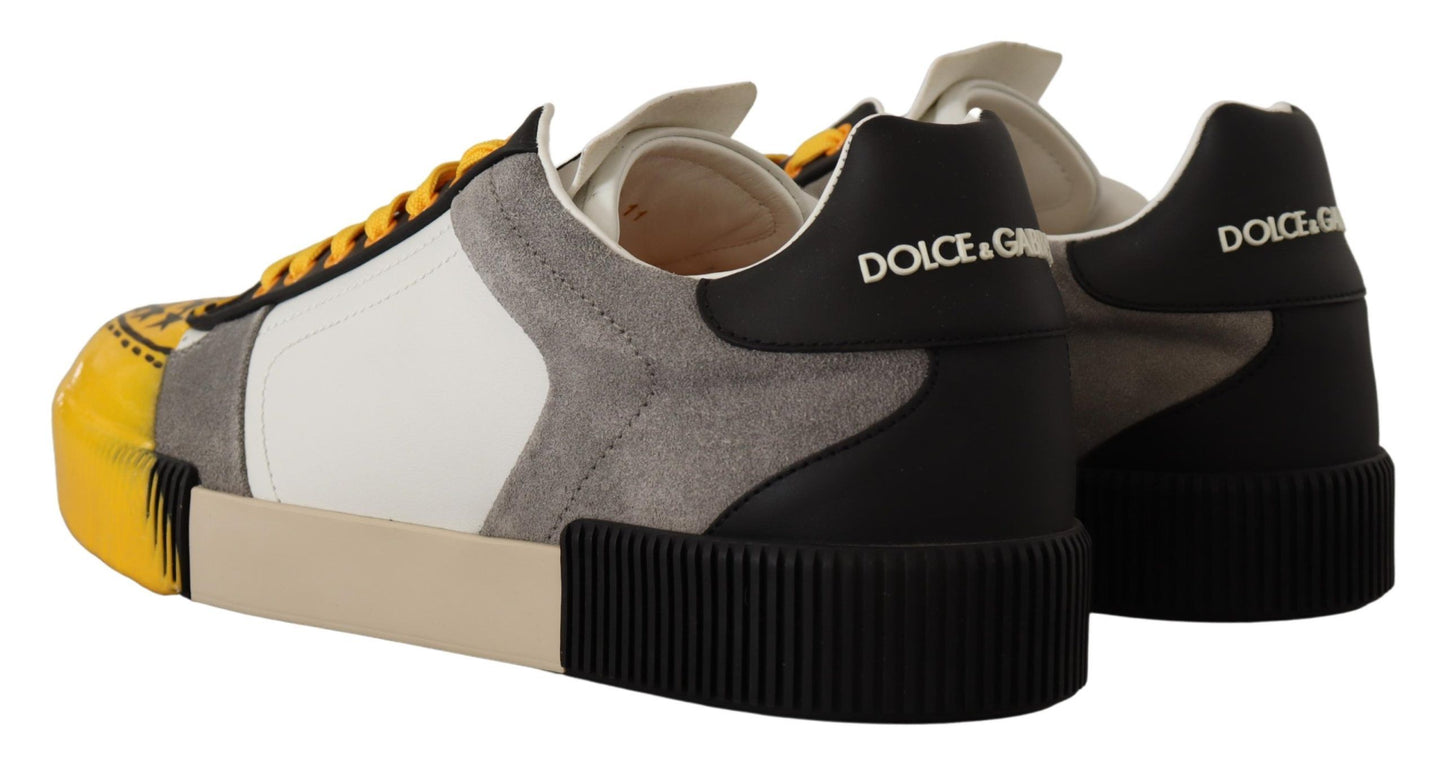 Dolce & Gabbana Sunshine Yellow Low Top Leather Sneakers