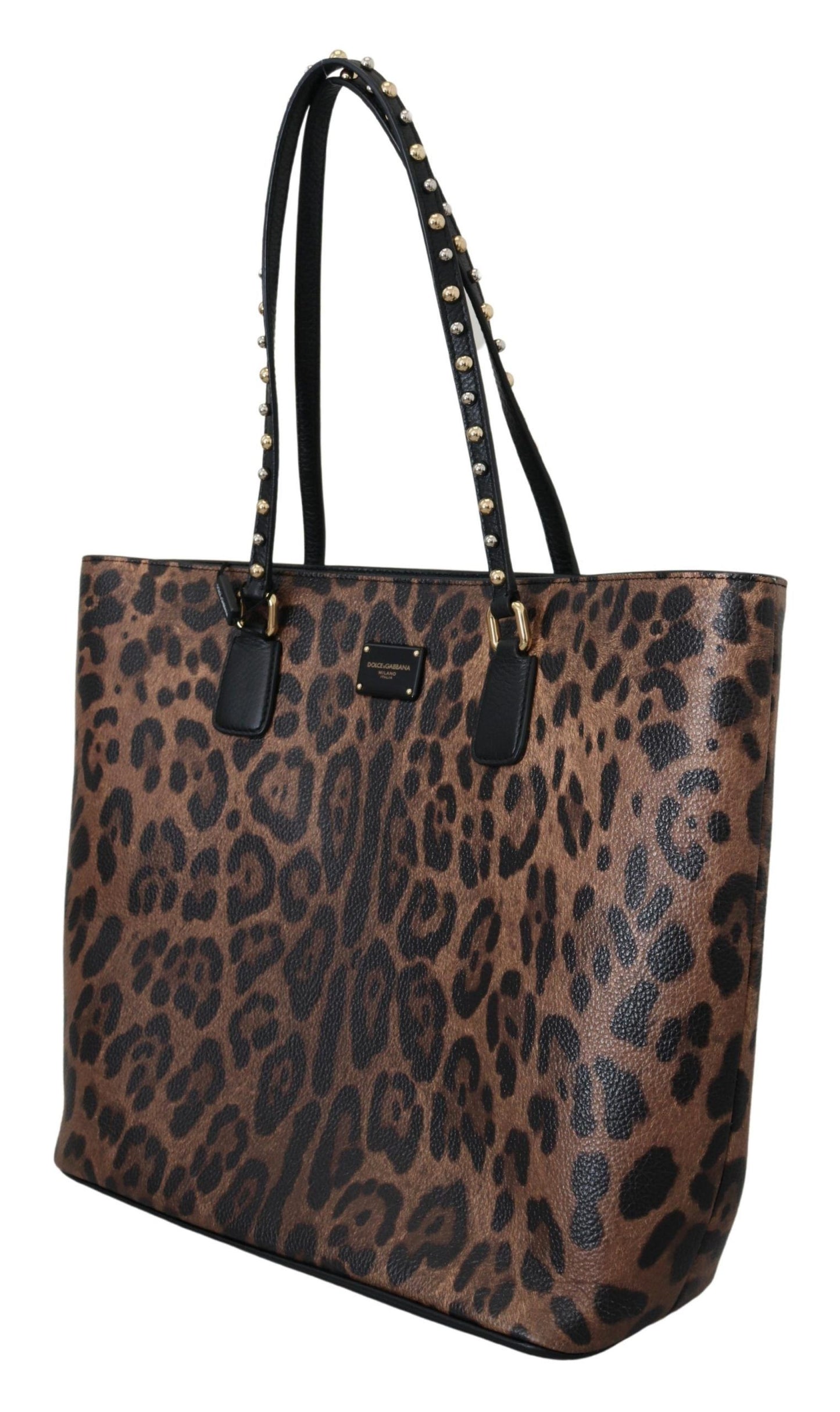 Dolce & Gabbana Glam Leopard Print Leather Tote