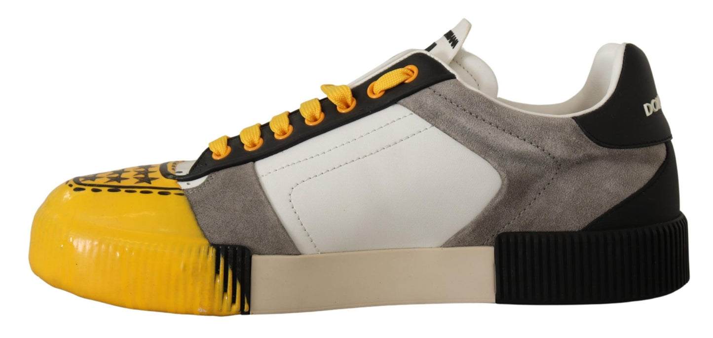 Dolce & Gabbana Sunshine Yellow Low Top Leather Sneakers