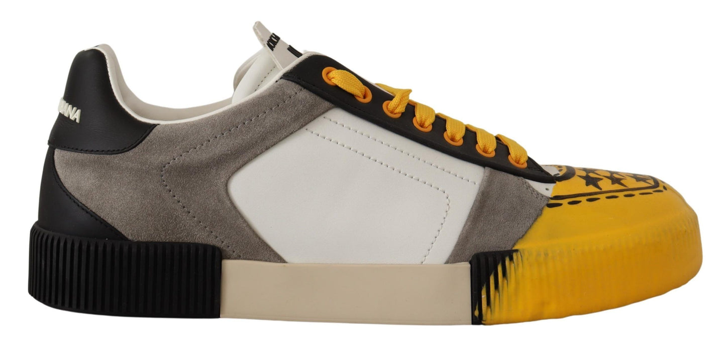 Dolce & Gabbana Sunshine Yellow Low Top Leather Sneakers