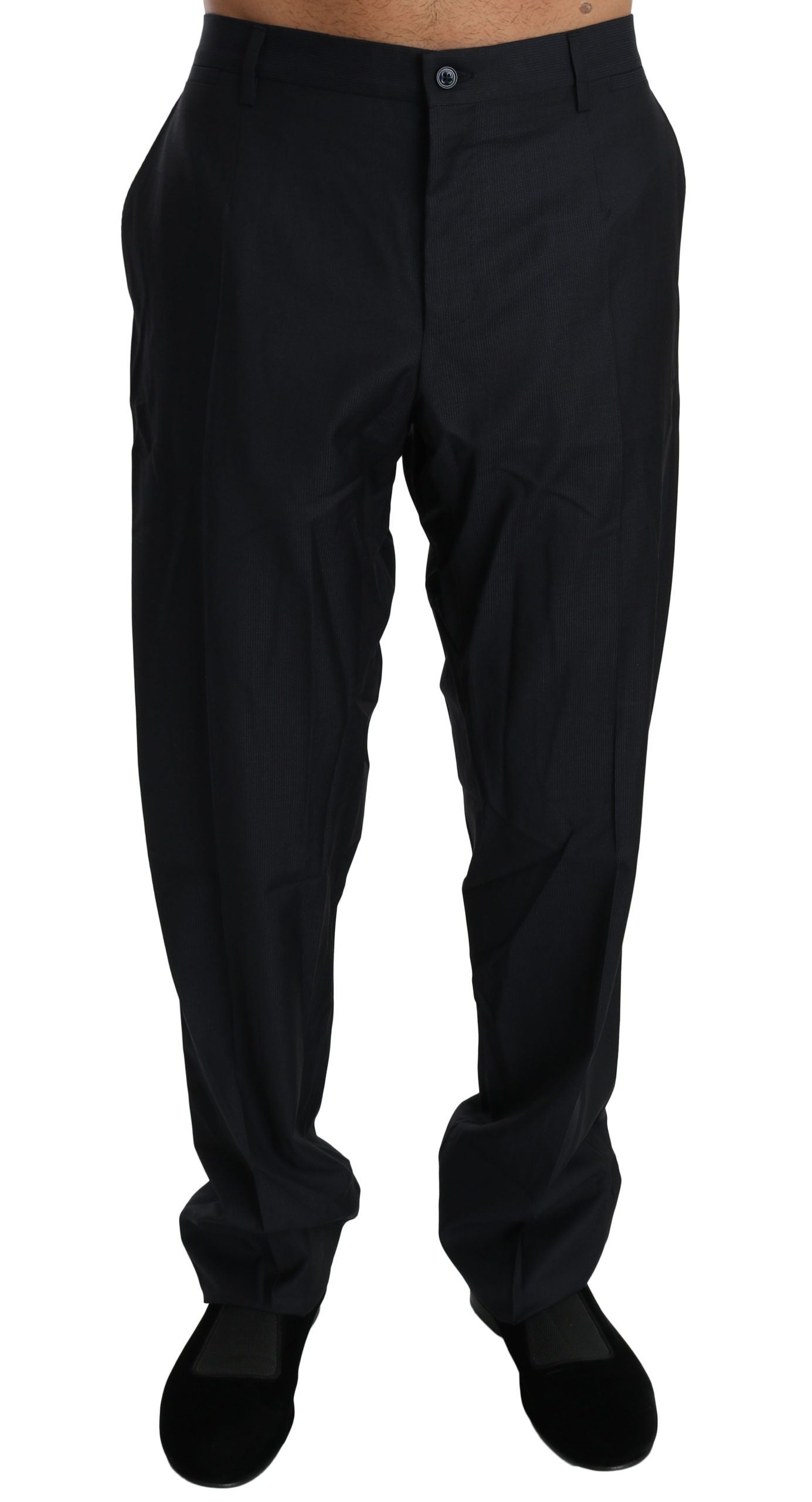 Dolce & Gabbana Elegant Black Wool Silk Dress Pants