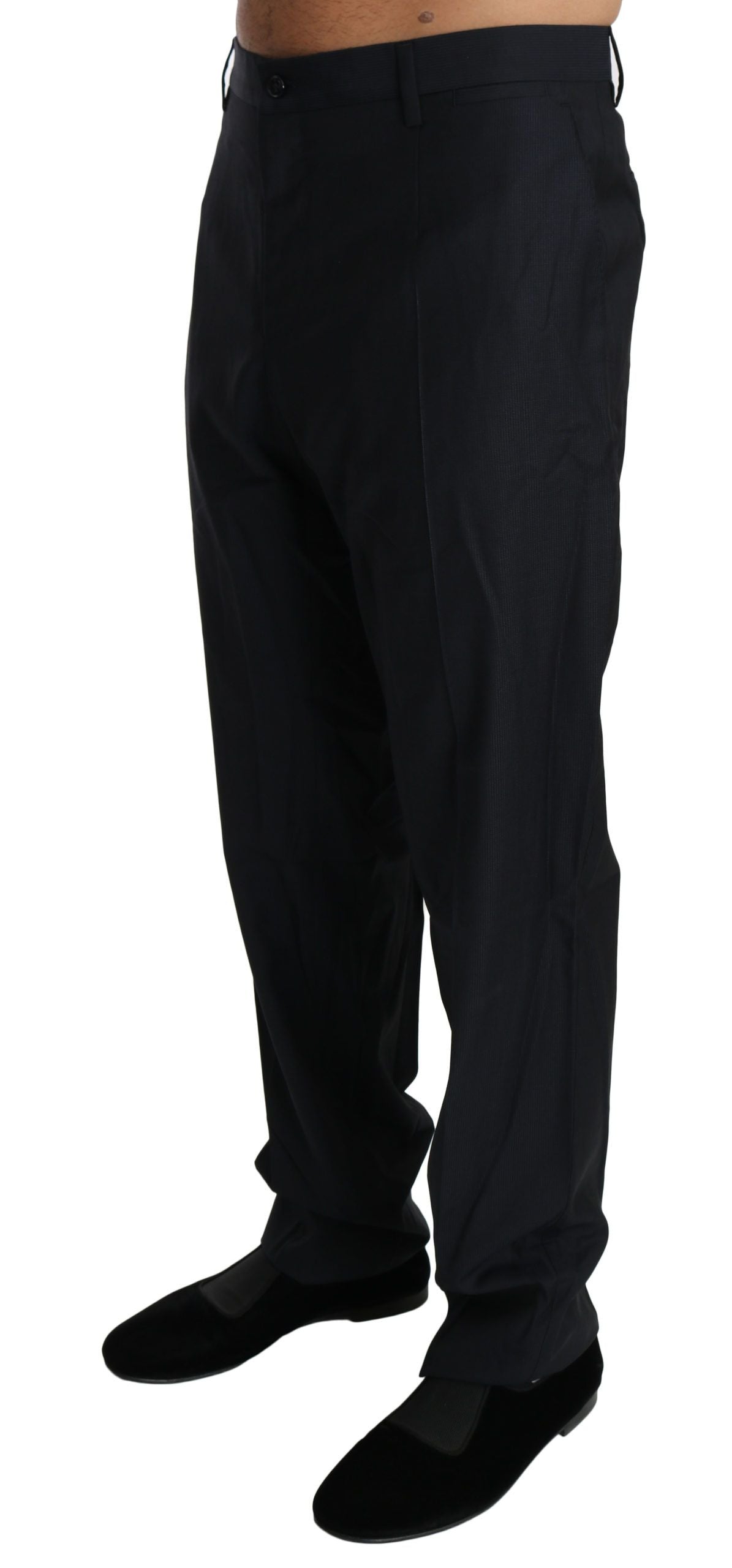 Dolce & Gabbana Elegant Black Wool Silk Dress Pants