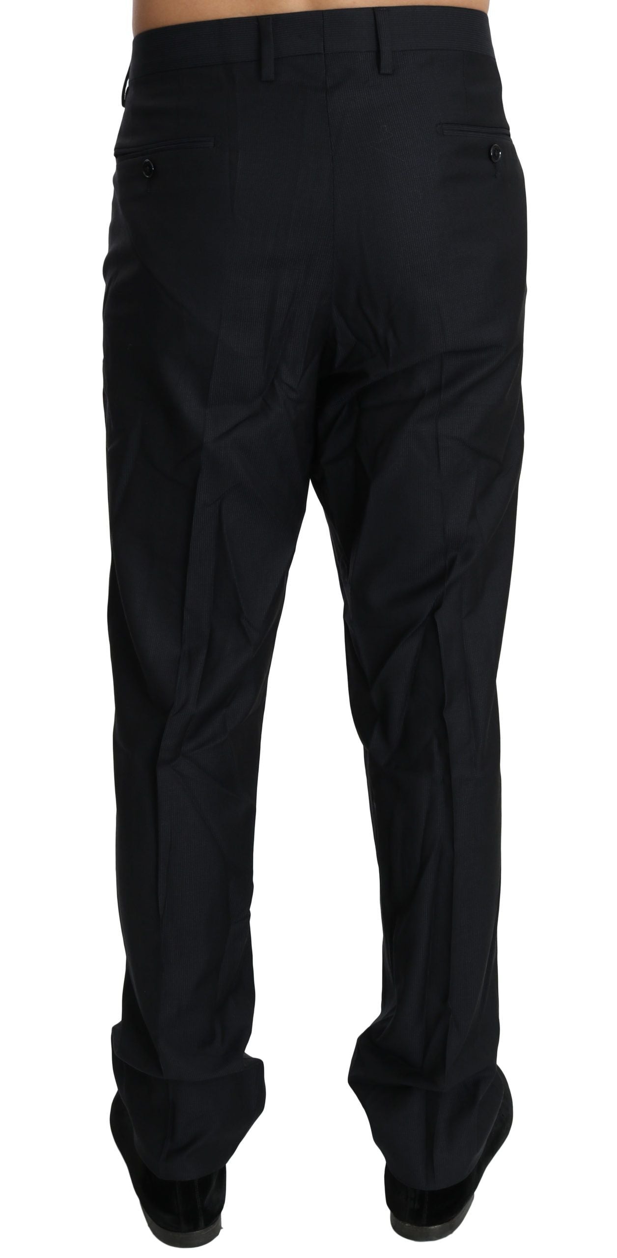 Dolce & Gabbana Elegant Black Wool Silk Dress Pants