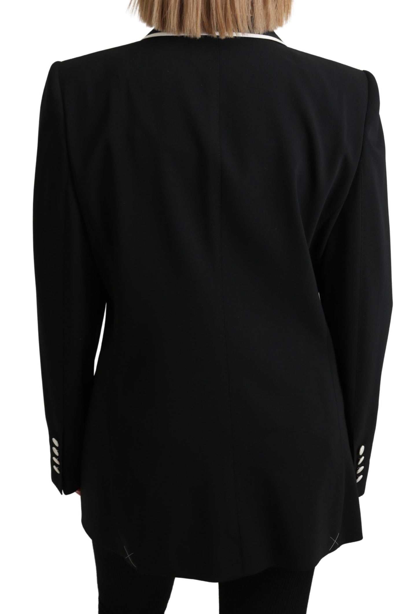 Dolce & Gabbana Chic Monochrome Wool Silk Blazer