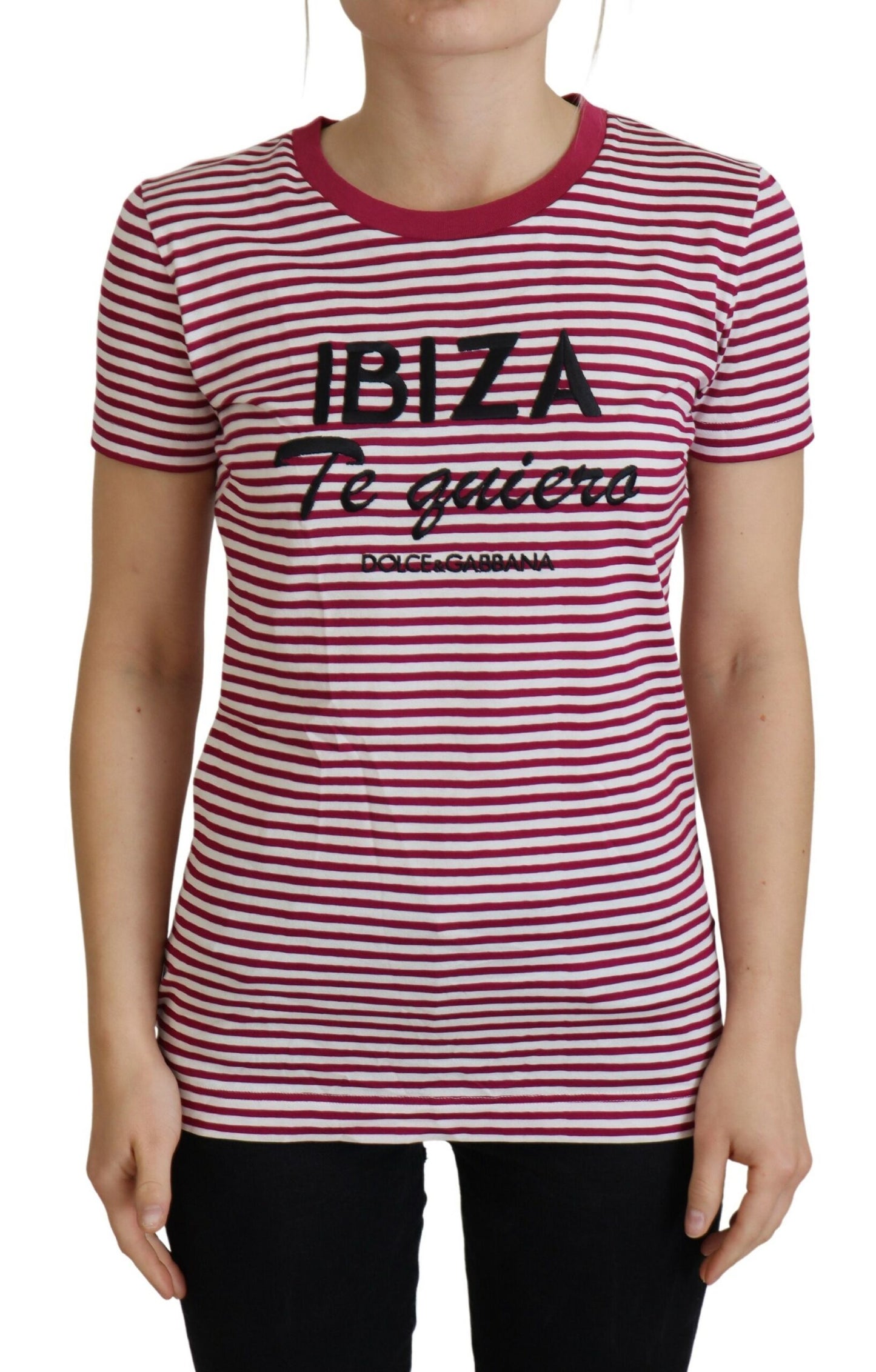 Dolce & Gabbana White Pink IBIZA Exclusive T-shirt