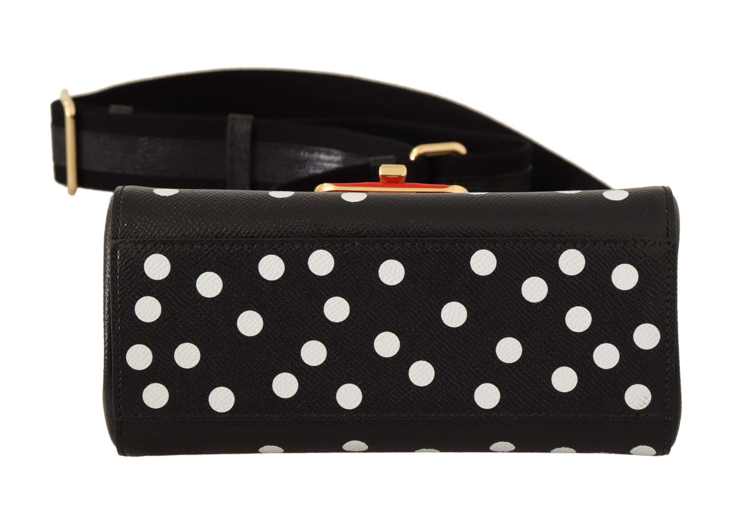 Dolce & Gabbana Elegant Sicily Polka Dot Leather Bag