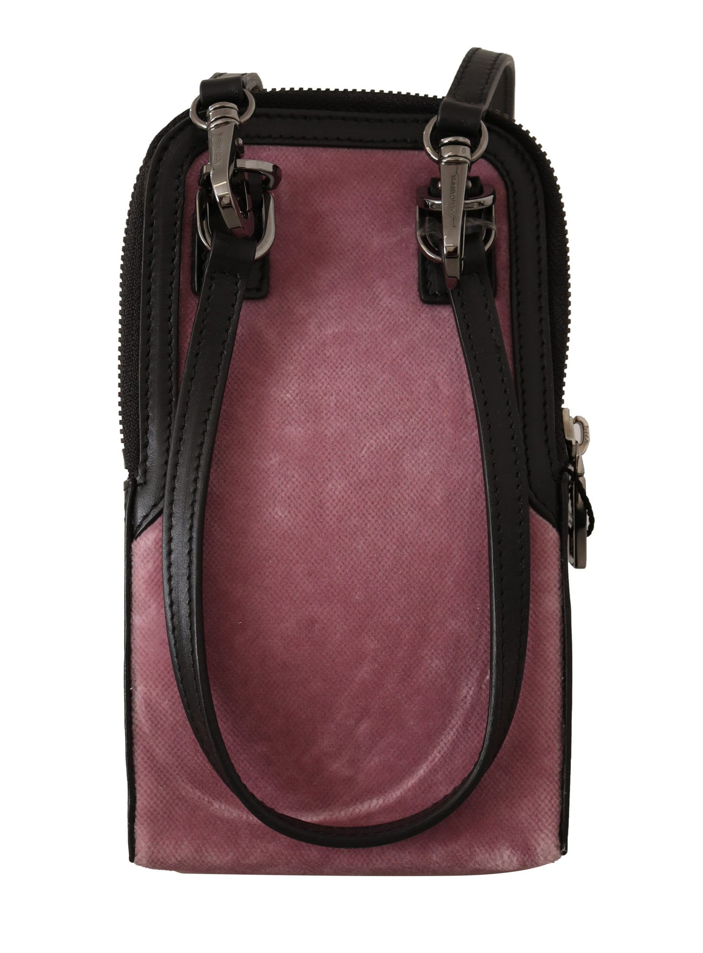 Dolce & Gabbana Elegant Pink Velvet Phone Pouch with Strap