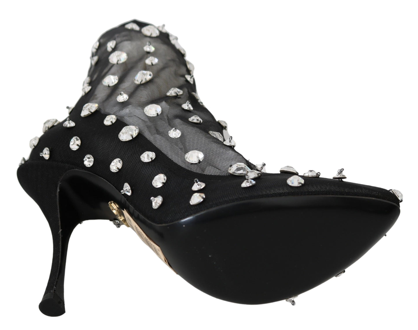 Dolce & Gabbana Elegant Black Nylon Pumps with Crystals