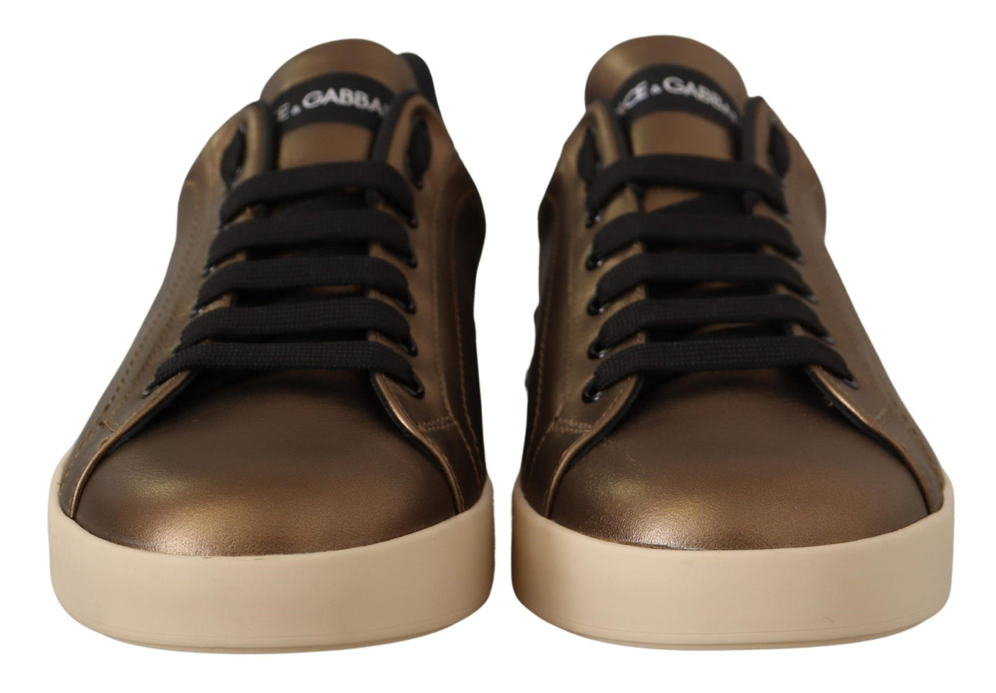 Dolce & Gabbana Elegant Gold Bronze Low-Top Sneakers