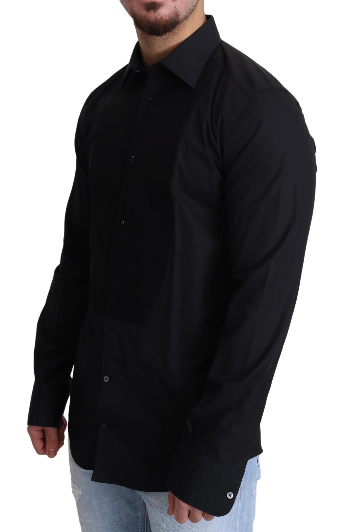 Dolce & Gabbana Elegant Black Cotton Dress Shirt