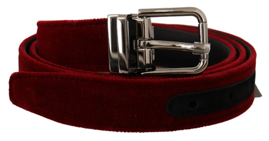 Dolce & Gabbana Elegant Suede Leather Belt with Silver Buckle