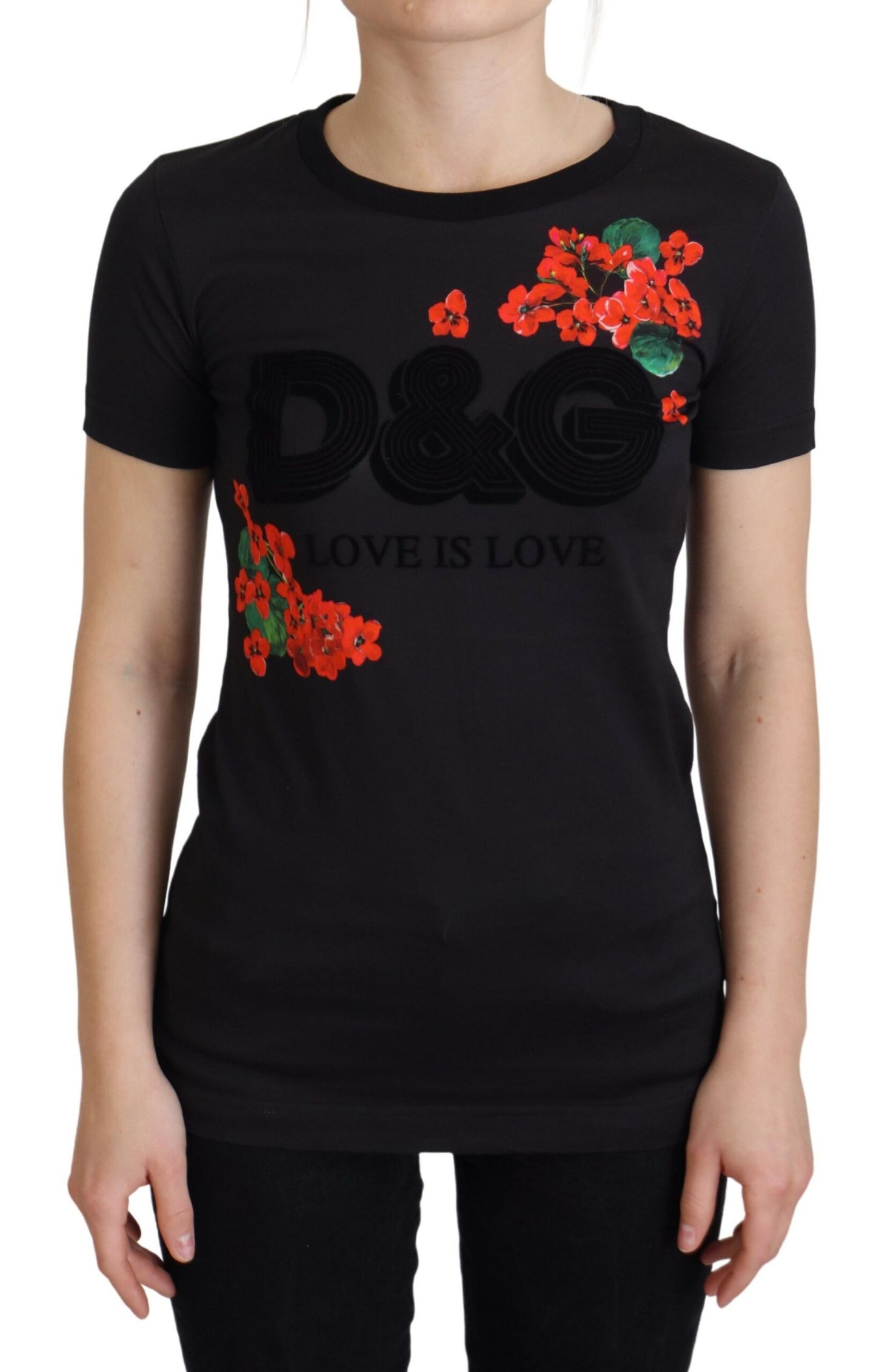 Dolce & Gabbana Love is Love Floral Crew Neck Tee