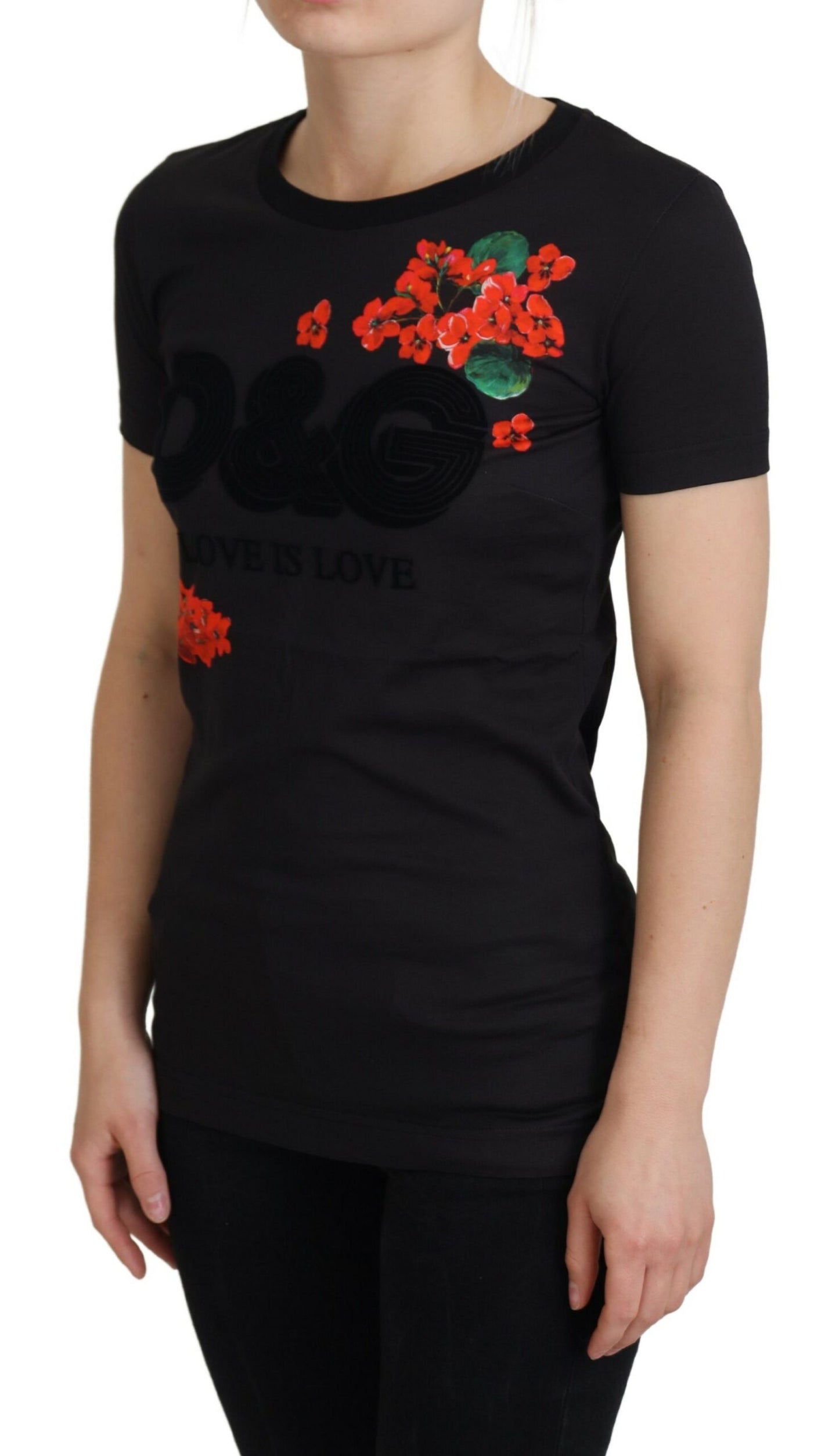 Dolce & Gabbana Love is Love Floral Crew Neck Tee