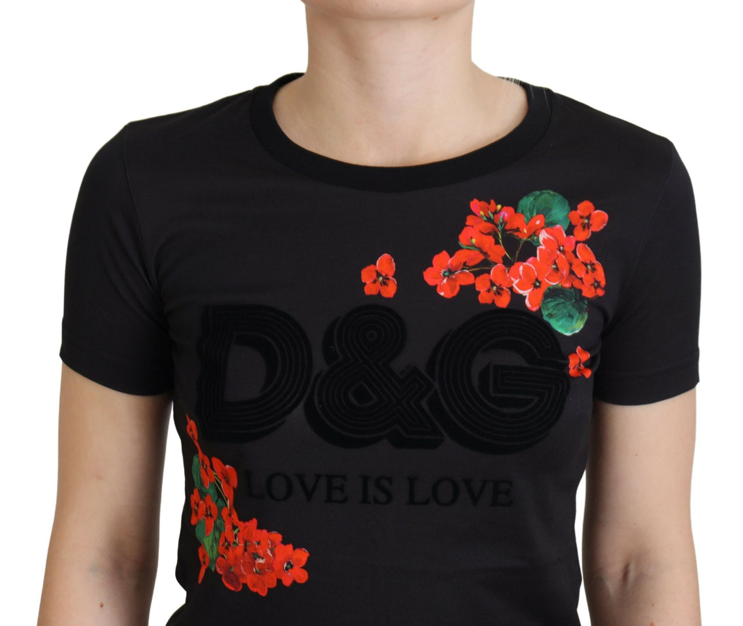 Dolce & Gabbana Love is Love Floral Crew Neck Tee