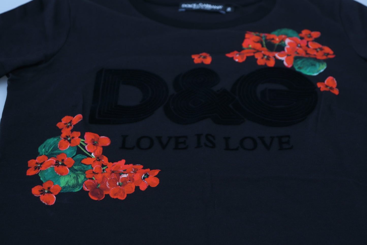 Dolce & Gabbana Love is Love Floral Crew Neck Tee