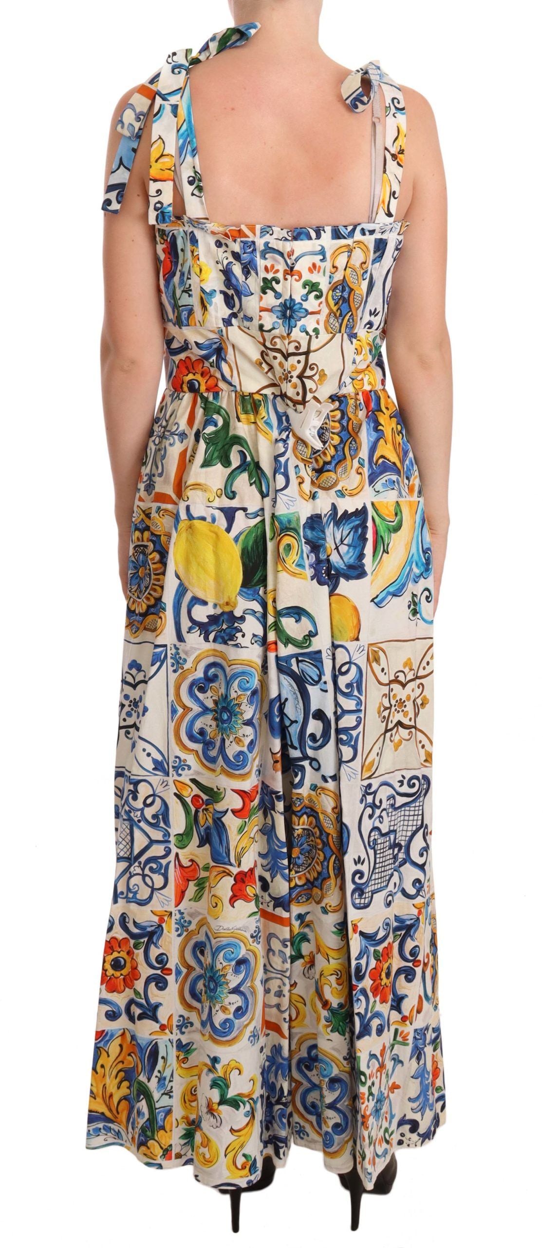 Dolce & Gabbana Majolica Print Ruffled Jumpsuit