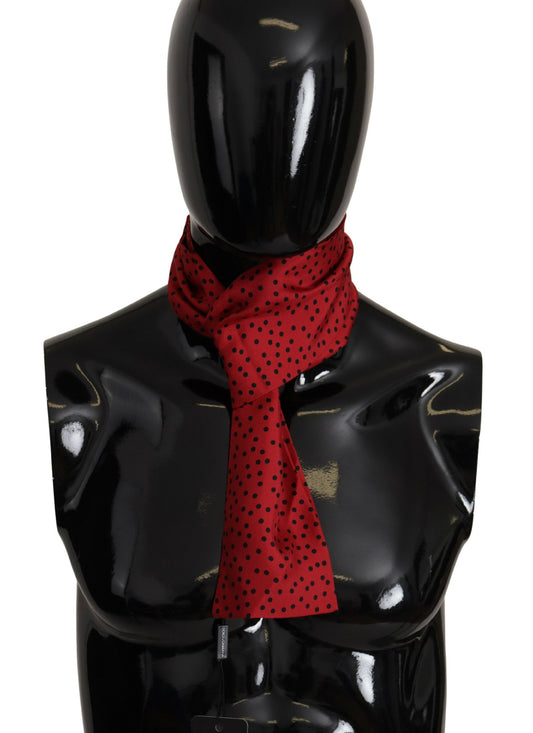 Dolce & Gabbana Elegant Silk Men's Scarf in Black & Red